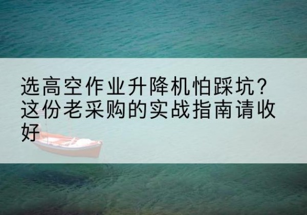 富县高空作业升降机厂家推荐-选高空作业升降机怕踩坑？这份老采购的实战指南请收好